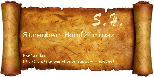 Strauber Honóriusz névjegykártya